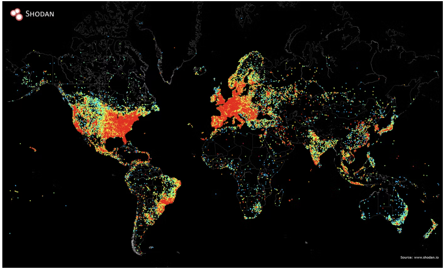 A map of the worldwide internet connectivity in 2014